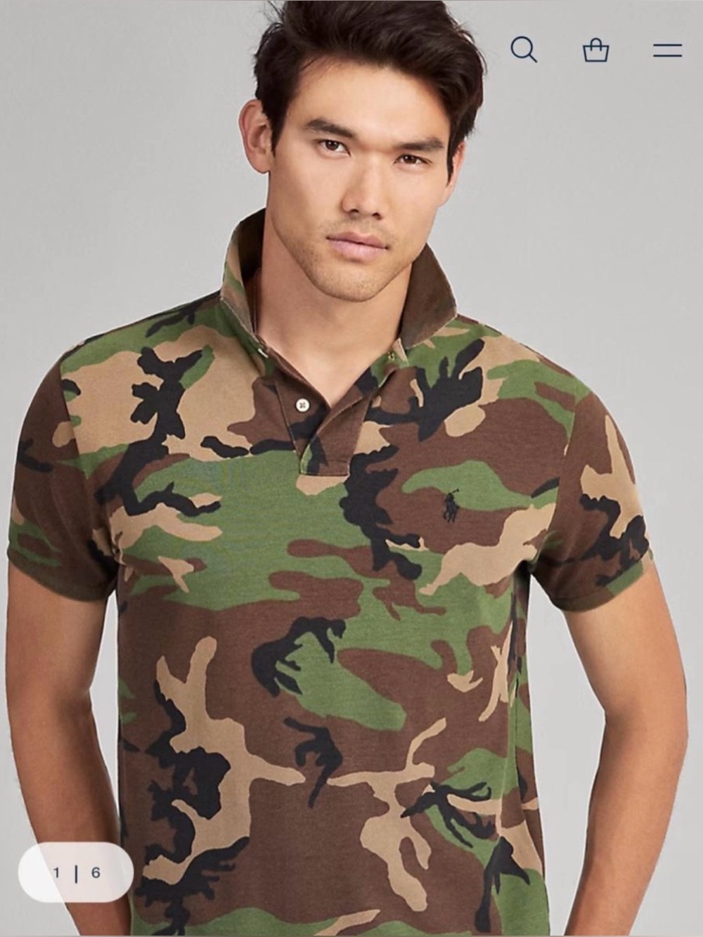 Ralph Lauren Custom Slim Fit Camo Mesh Polo Size M
